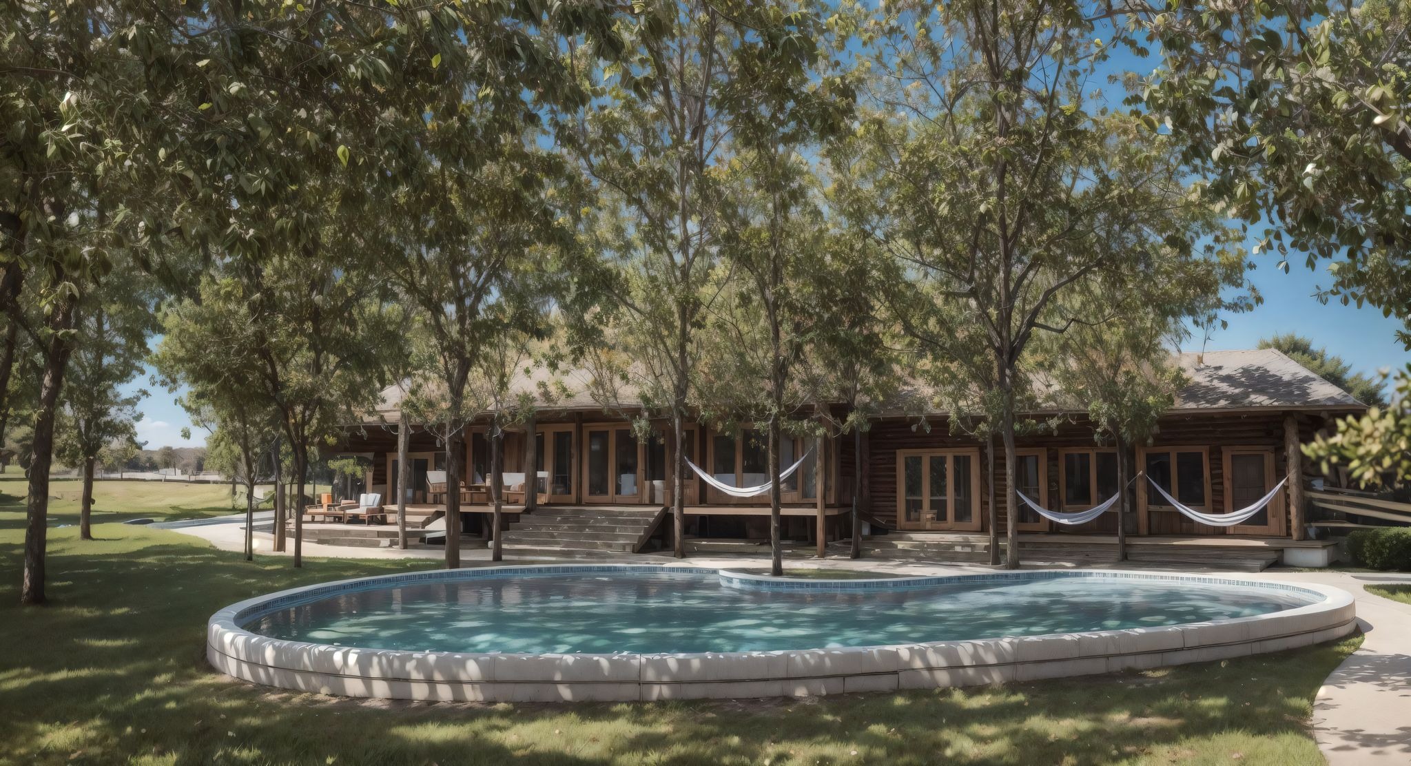 Vista principal com piscina